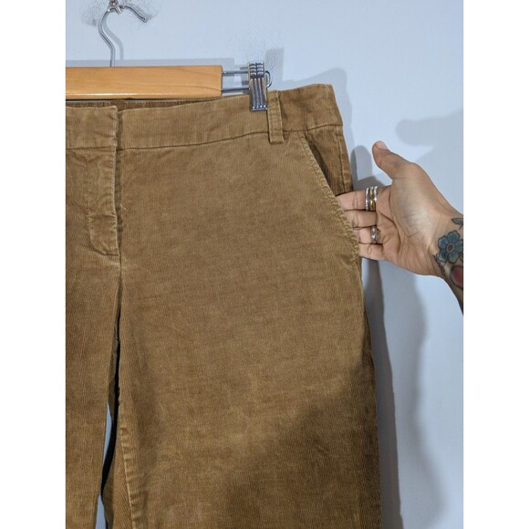 J Crew Womens Brown Corduroy Wide Leg City Fit Pants 10 Preppy Academia Forest - Picture 4 of 9
